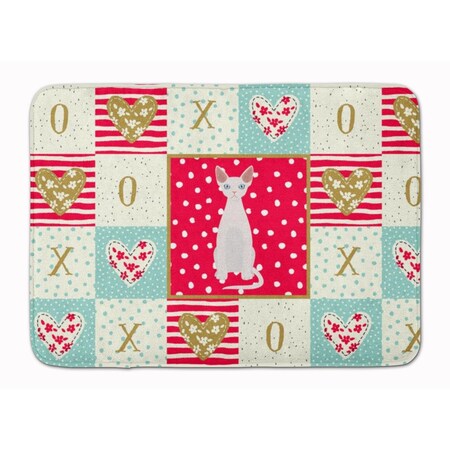 Carolines Treasures 19 x 27 in. Devon Rex No.2 Cat Love Machine Washable Memory Foam Mat CK5757RUG